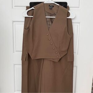 Nasty Gal Taupe Vest and Pants Set